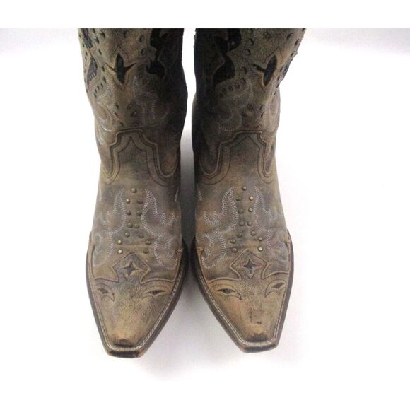 Laredo Lucretia Women's Brown Leather Pull On Western Boots Size 9.5 W  #52133 - Picture 4 of 11